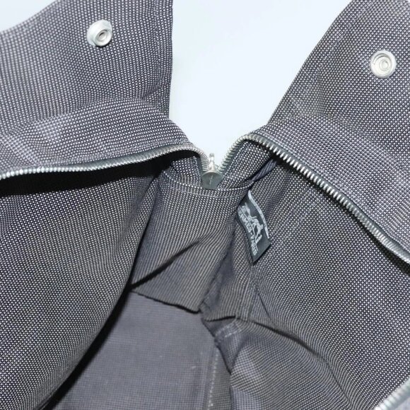 HERMES Her Line MM Hand Bag Canvas Gray Auth 129004 - Picture 14 of 16